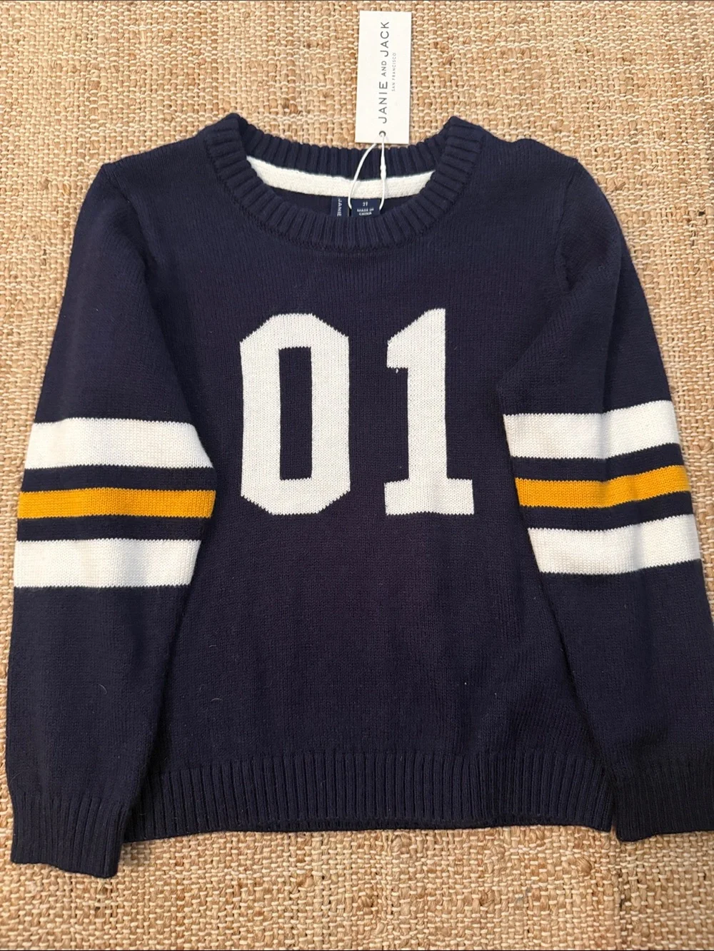 NEW Janie and Jack Merchant Marine Varsity Crew Neck Sweater 2T NWT